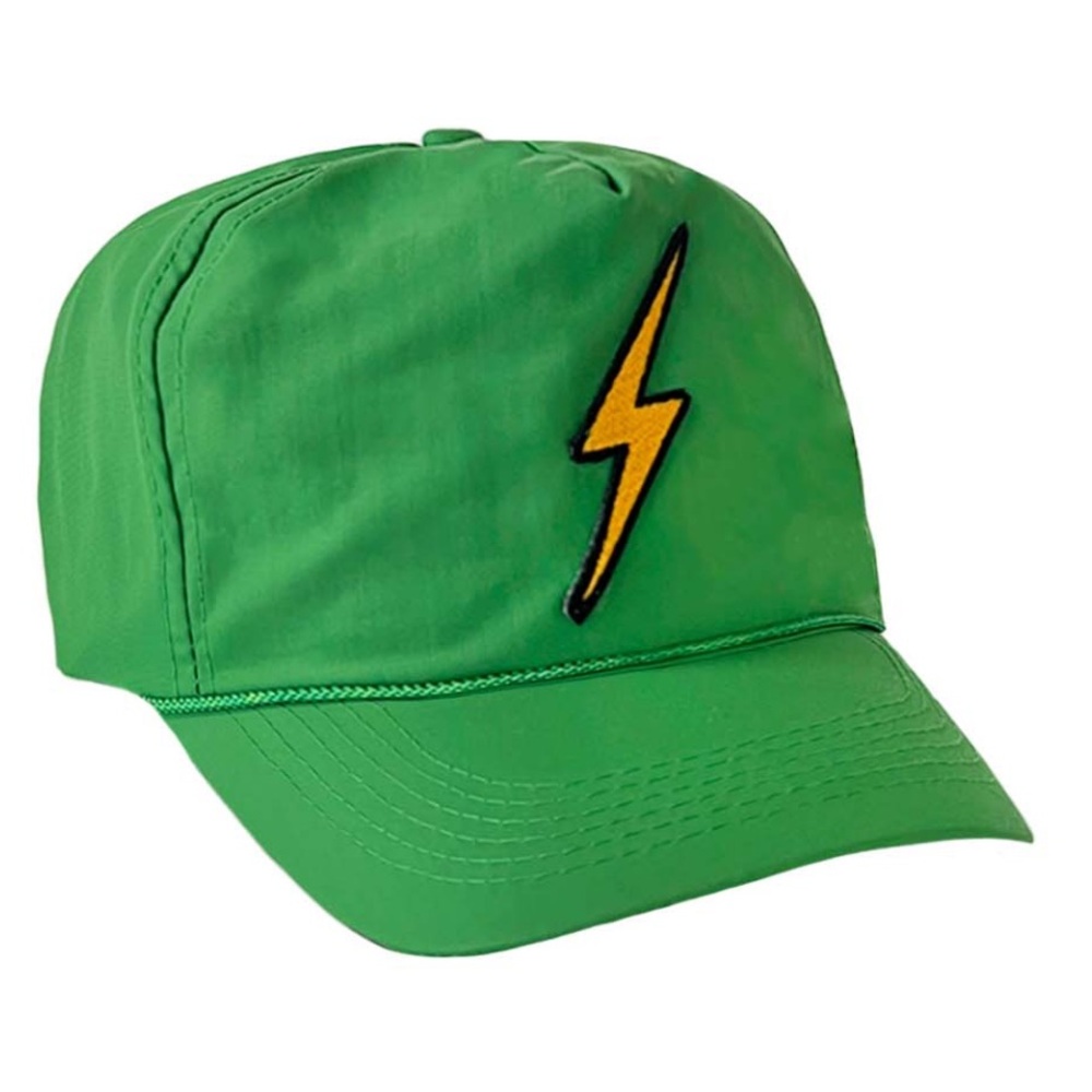 Aviator Nation Green Hat with Yellow Lightning Bolt